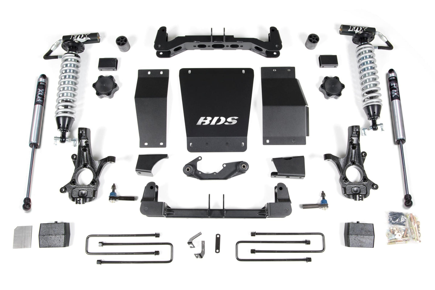 6 Inch Lift Kit FOX 2.5 Coil-Over Silverado/Sierra 1500 14-18 4WD Cast Steel Block Kit Fox 2.5 Performance Shocks