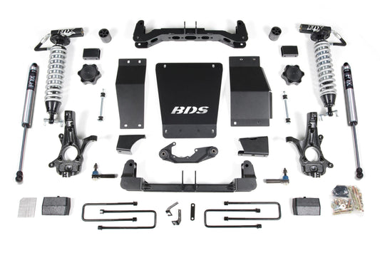 4 Inch Lift Kit FOX 2.5 Coil-Over Silverado/Sierra 1500 14-18 4WD Block Kit Cast Steel Control Arm Fox 2.5 Performance Shocks