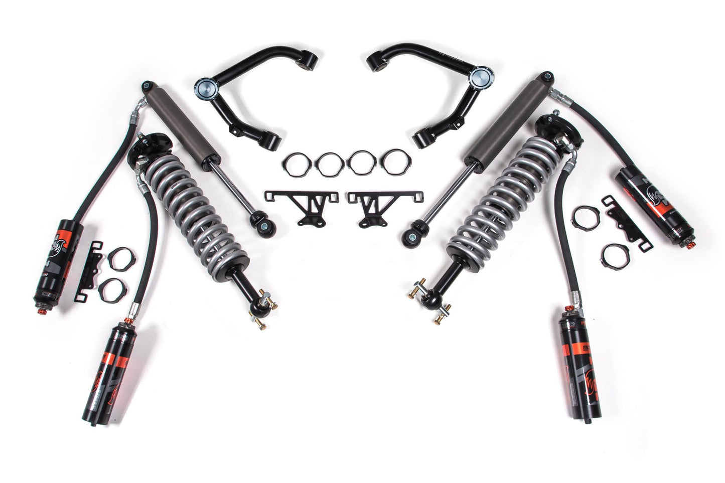 2 Inch Lift Kit FOX 2.5 Coil-Over Silverado/Sierra 1500 07-18 4WD Aluminum / Stamped Steel Fox 2.5 Piggback DSC